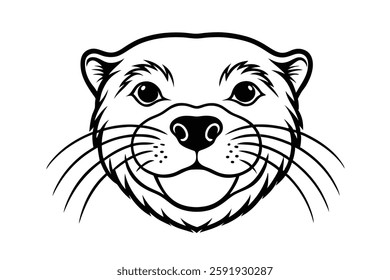 A otter head vector illustration 