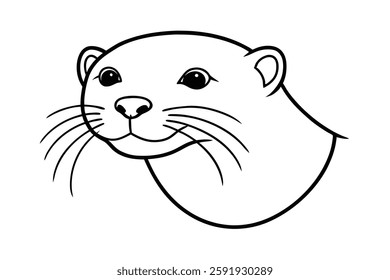 A otter head vector illustration 