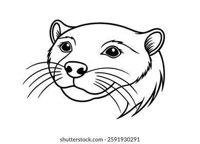 A otter head vector illustration 