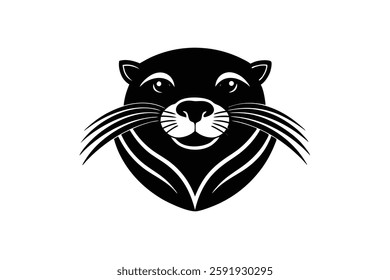 A otter head vector illustration 