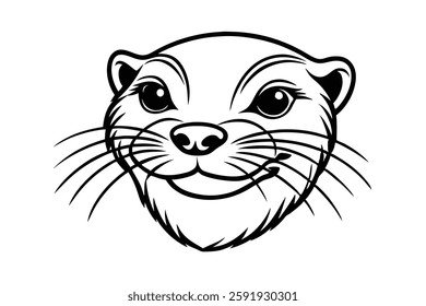 A otter head vector illustration 