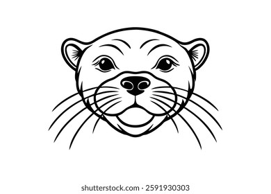 A otter head vector illustration 