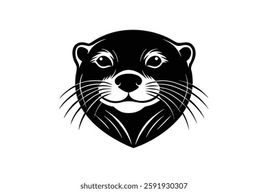 A otter head vector illustration 