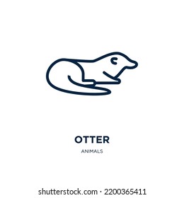 otter icon from animals collection. Thin linear otter, animal, cute outline icon isolated on white background. Line vector otter sign, symbol for web and mobile