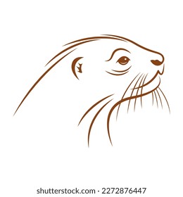 Otter icon logo design illustration