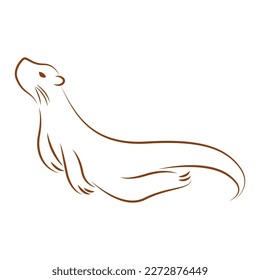 Otter icon logo design illustration