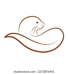 Otter icon logo design illustration