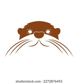 Ilustración de diseño de logotipo de icono Otter