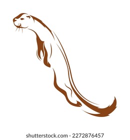 Otter icon logo design illustration