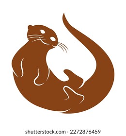 Otter icon logo design illustration