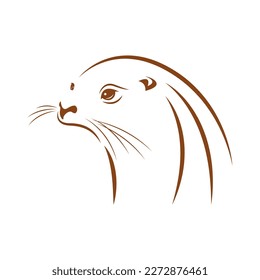 Otter icon logo design illustration