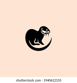 Otter Icon Logo Vector Illustration Design