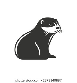 Otter Icon on White Background - Simple Vector Illustration