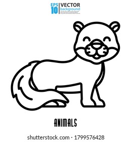 Icono Otter, vector de contorno. Concepto animal. Ilustración vectorial Eps 10.