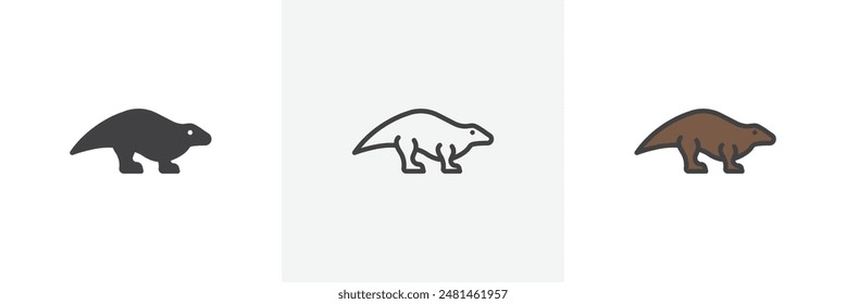 Otter icon symbol collection on white background.