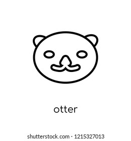 Otter icon. Trendy modern flat linear vector Otter icon on white background from thin line animals collection, editable outline stroke vector illustration