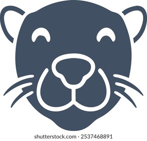 Vetor de ícone de lontra, gráfico de cor, vetor de logotipo de lontra, animal de design de ilustração de vetor de cabeça Otter.