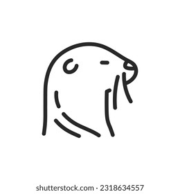 Otter Icon. Vector Outline Editable Sign of Aquatic Mammal Animal for Vet and Care Services and Zoo.