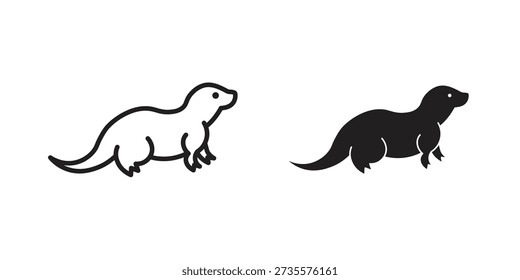 Otter icons Concepts. black solid and line stroke designs for web and app use