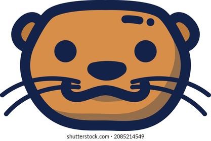 Otter illustration icon design flat animals