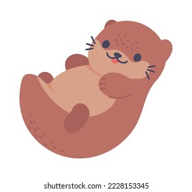 otter kawaii animal icon isolated