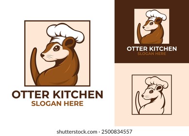 Otter Kitchen Chef Cooking logo design