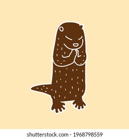 Otter line art, animal doodle