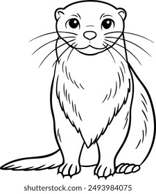 Otter line art vector file