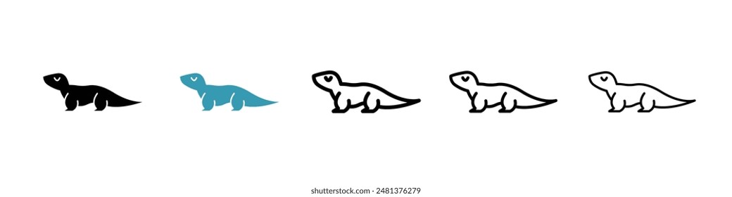 Otter line icon vector set.