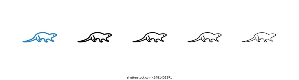 Otter liner icon vector set.