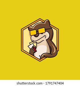 Otter logo  creative design vector 