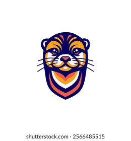 otter logo design with colorful style