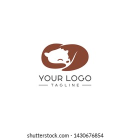 Otter logo design with negative space