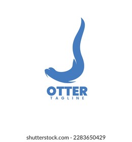 otter logo design silhouette color