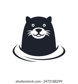 Otter Logo Design vector iconTemplate