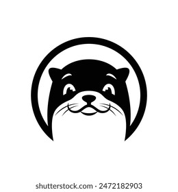 otter logo design vector template