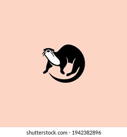 otter logo icon design vector illustration
