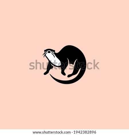 otter logo icon design vector illustration
