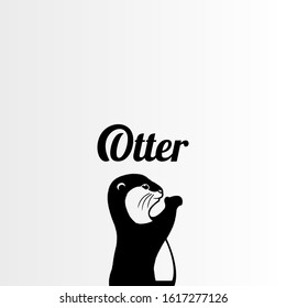Otter logo icon - vector illustration