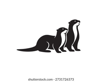 Otter logo mockup template vector illustration.