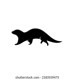 Otter Logo Running Silhouette Vector