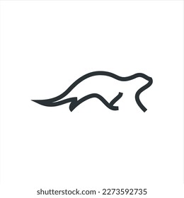 otter logo is shaped with lines forming a stylized otter  from profile view in a black color, creating a stylized black otter logo.