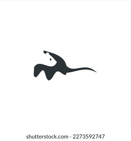 otter logo is shaped with lines forming a stylized otter  from profile view in a black color, creating a stylized black otter logo.