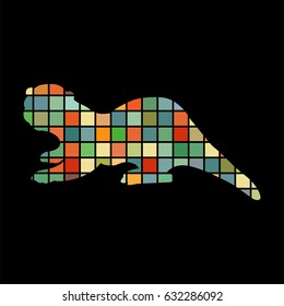 Otter mammal color silhouette animal