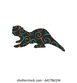 Otter mammal color silhouette animal