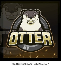 Otter mascot. e sport logo design