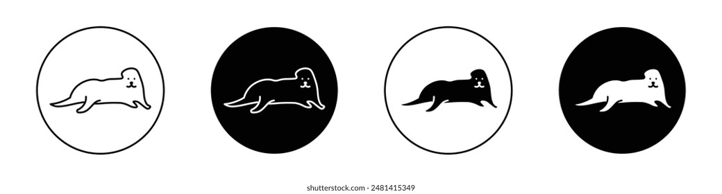 Otter outlined icon vector collection.