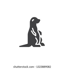 Otter side view vector icon. filled flat sign for mobile concept and web design. Weasel standing glyph icon. Waterfowl animal symbol, logo illustration. Pixel perfect vector graphics