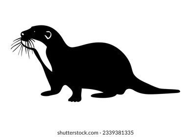 Otter silhouette isolated. Vector illustration