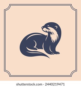 Otter silhouette logo style illustration